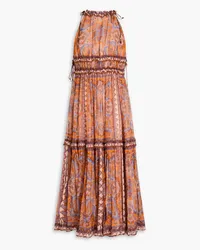 Zimmermann Printed silk-crepon midi dress - Orange Orange