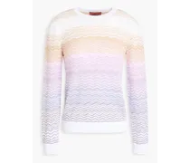 Cotton-blend crochet-knit sweater - Purple