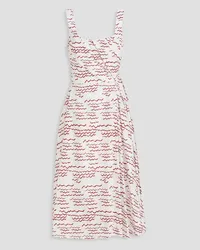 EMILIA WICKSTEAD Ariadna printed cotton-poplin midi dress - White White