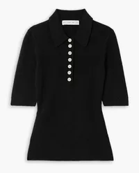 Proenza Schouler Spencer pointelle-knit bouclé polo top - Black Black