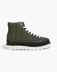 Good News Roopa quilted ripstop and leather ankle boots - Green Green