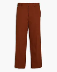 Petar Petrov Striped cotton-blend jacquard straight-leg pants - Brown Brown