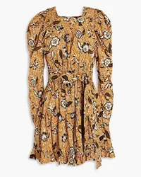 Ulla Johnson Nailah floral-print cotton-blend mini dress - Yellow Yellow