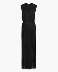 Hervé Léger Fringed bandage wrap top - Black Black