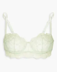 I.D. SARRIERI Embroidered tulle balconette bra - Green Green