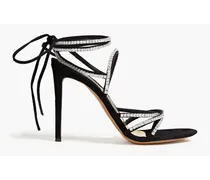 Basic 105 crystal-embellished suede sandals - Black