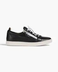 Giuseppe Zanotti Brek zip-detailed pebbled-leather sneakers - Black Black