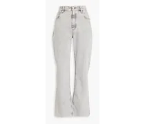 Bead-embellished high-rise bootcut jeans - Gray
