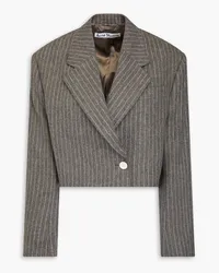 Acne Studios Cropped pinstriped wool-blend blazer - Gray Gray