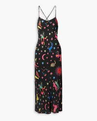 RHODE Jemima open-back printed crepe de chine midi dress - Blue Blue