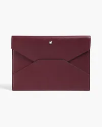 Montblanc MB Sartorial Envelope textured-leather pouch - Burgundy - OneSize Burgundy