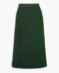 Christopher Kane Ribbed Lurex midi skirt - Green Green