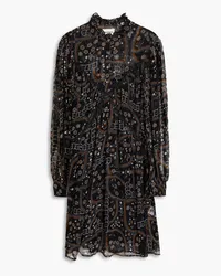 Antik Batik Elie bead-embellished floral-print chiffon mini dress - Black Black