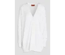 Oversized jacquard-knit cardigan - White