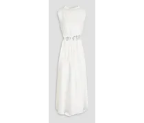 Josie cutout knotted crepe de chine maxi dress - White