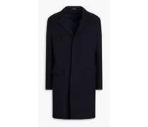 Checked jacquard coat - Blue