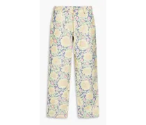 Taiolo floral-print cotton pants - Yellow