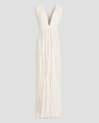 Ulla Johnson Mona plissé-satin gown - White White