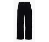 Cropped cotton straight-leg pants - Black
