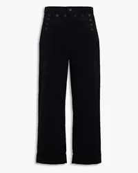 Tory Burch Cropped cotton straight-leg pants - Black Black