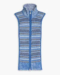 Veronica Beard Vivi jacquard-knit cotton dickey - Blue Blue