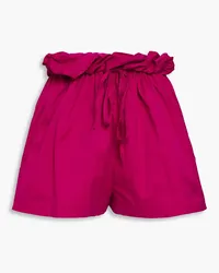 BONDI BORN Havana cotton-blend poplin shorts - Purple Purple