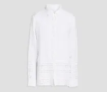 Broderie anglaise linen shirt - White