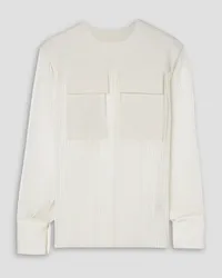 Proenza Schouler Crepe-paneled plissé-chiffon blouse - White White