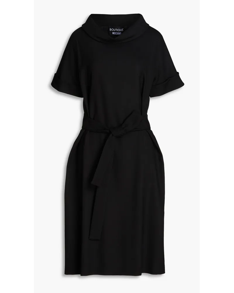 Moschino Belted crepe dress - Black Black