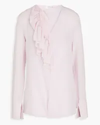 Victoria Beckham Ruffled silk crepe de chine blouse - Pink Pink