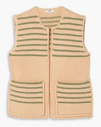 RE/DONE Striped wool-blend vest - Neutral Neutral