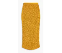 Crochet Pima cotton midi skirt - Yellow