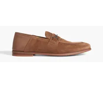 Chiltern embellished suede and leather loafers - Brown