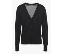 Wool, silk and cashmere-blend cardigan - Black