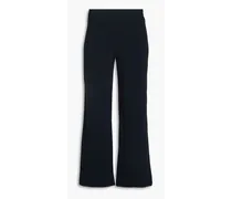 Cropped ribbed jersey flared pants - Blue