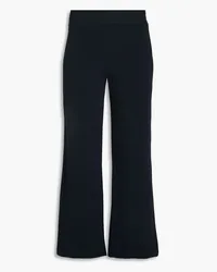 Emporio Armani Cropped ribbed jersey flared pants - Blue Blue