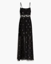 Amiri Embellished silk-chiffon maxi dress - Black Black