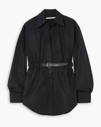 Alexander Wang Belted cotton-poplin shirt - Black Black