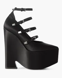 Versace Tempest satin platform pumps - Black Black