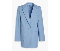 Cotton-blend twill blazer - Blue