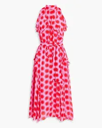 Diane von Furstenberg Trudy ruffled printed crepe midi dress - Pink Pink