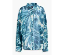 Printed cotton-voile shirt - Blue