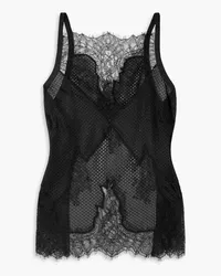 Dion Lee Chantilly lace-trimmed mesh camisole - Black Black