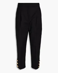 Moschino Cropped cotton-blend tapered pants - Black Black