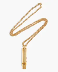 Victoria Beckham Whistle gold-tone enamel necklace - Metallic Metallic