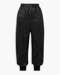 Stella McCartney Julia metallic jacquard tapered track pants - Black Black