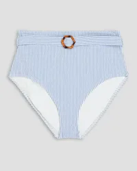 Zimmermann Belted striped high-rise briefs - White White