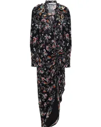 Veronica Beard Shaia wrap-effect embellished floral-print crepe dress - Black Black