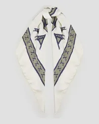 Officine Generale Andree printed silk-twill scarf - White White