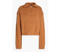 Kira knitted half-zip sweater - Brown